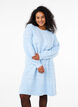 Robe en maille à fentes et motifs en dentelle, Cashmere Blue Mel., Model image number 0