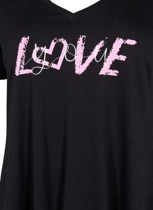 T-shirt en coton à manches courtes, Black LOVE, Packshot image number 2