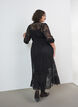 Robe en dentelle avec jupe portefeuille et volants, Noir, Model image number 1