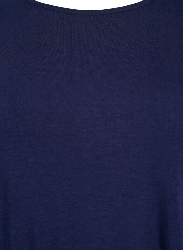 Chemisier uni &agrave; manches longues, Bleu, Packshot image number 2