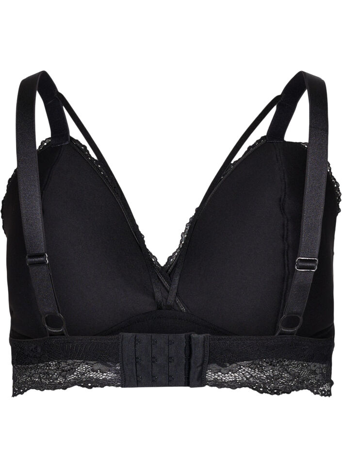 Soutien-gorge en dentelle avec détails en string, Noir, Packshot image number 1