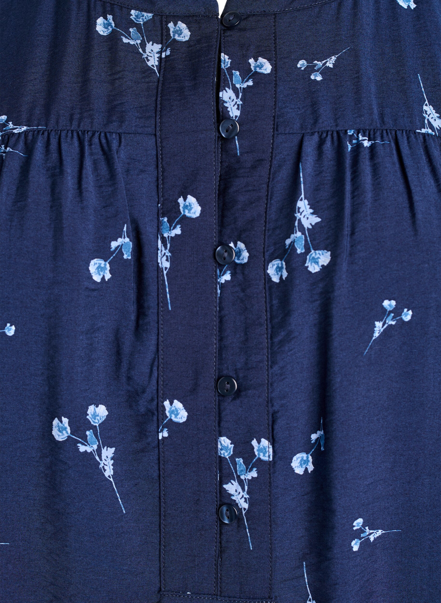 Zizzi Blouse boutonn&eacute;e &agrave; petites fleurs, Bleu, Packshot image number 2