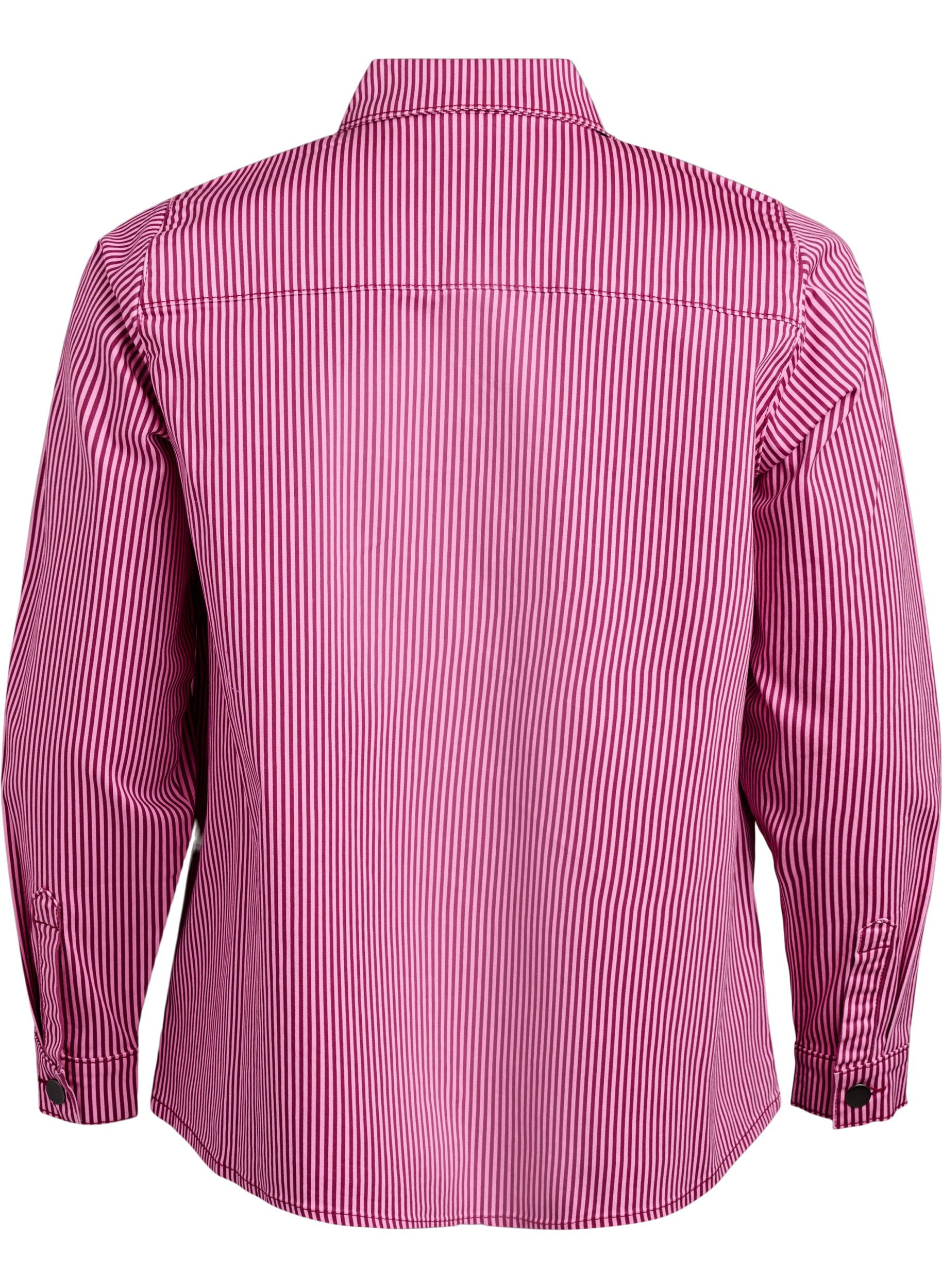 Zizzi Chemise ray&eacute;e avec poches, Rouge, Packshot image number 1