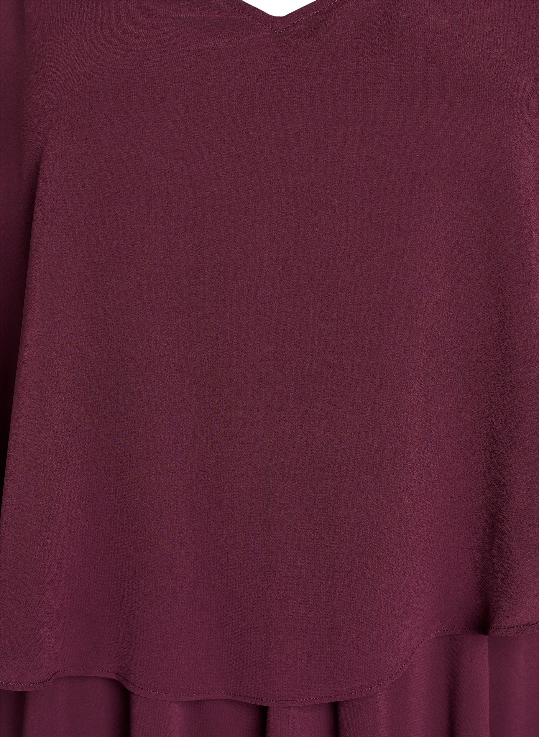 ZizziRobe longue de ligne A avec des manches courtes, Bordeaux, Packshot image number 2