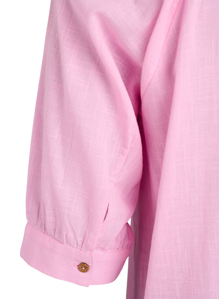 Tunique en coton avec un col en V, Rose, Packshot image number 3