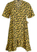 Robe portefeuille &agrave; fleurs et manches courtes, Jaune, Packshot image number 0