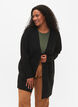 Cardigan tricot&eacute; mouchet&eacute; avec poches, Gris anthracite, Model image number 0
