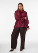Blouse en viscose avec volants et manches longues, Bordeaux, Model image number 1
