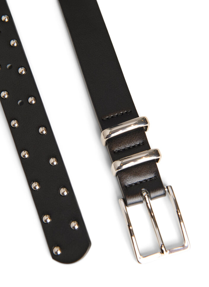 Ceinture clout&eacute;e en similicuir, Noir, Packshot image number 1