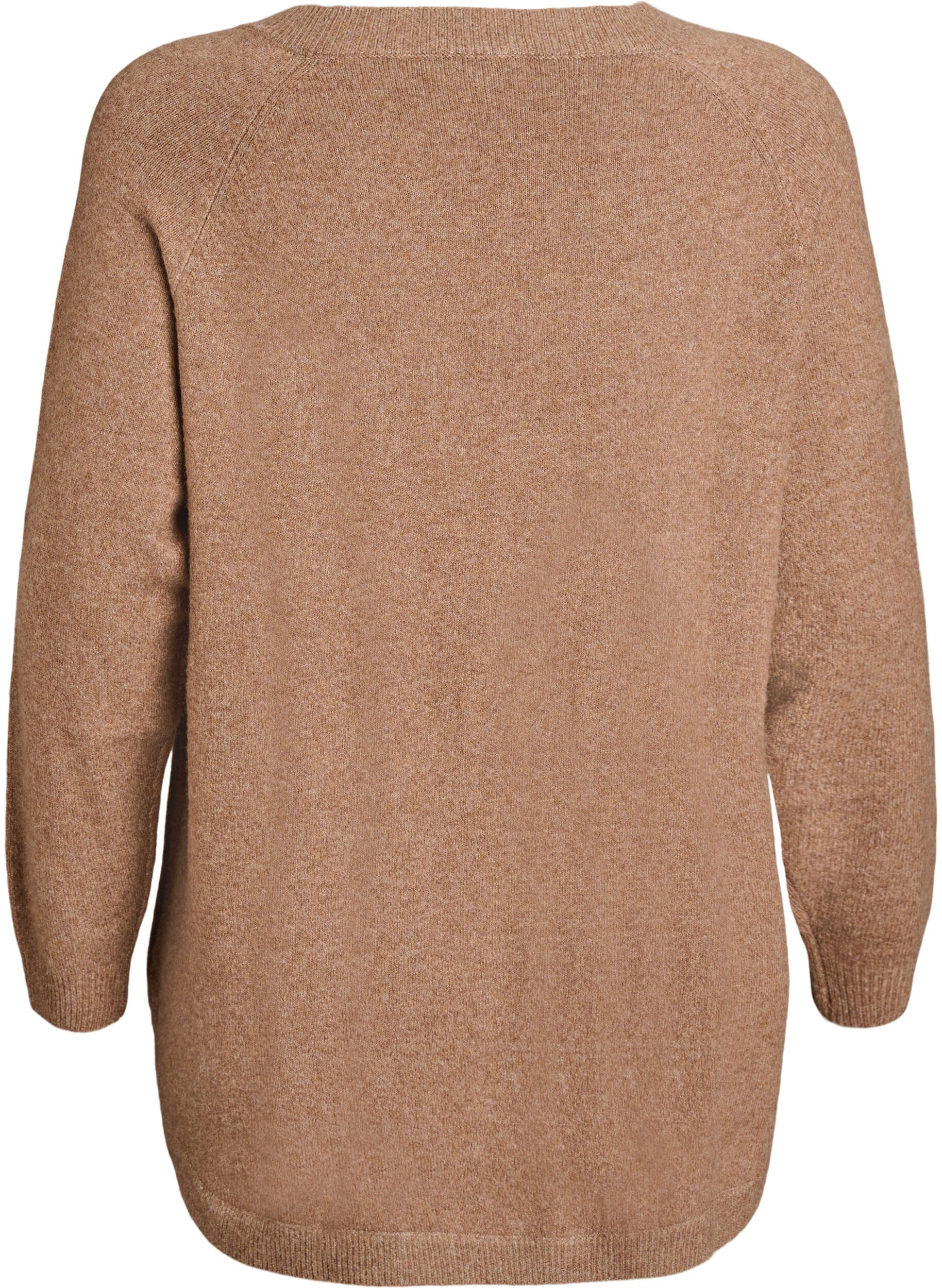 ZizziBlouse longue en maille avec boutons boule, Marron, Packshot image number 1