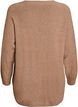 Blouse longue en maille avec boutons boule, Marron, Packshot image number 1