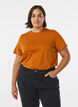 T-shirt basique en coton &agrave; col rond, Orange, Model image number 0