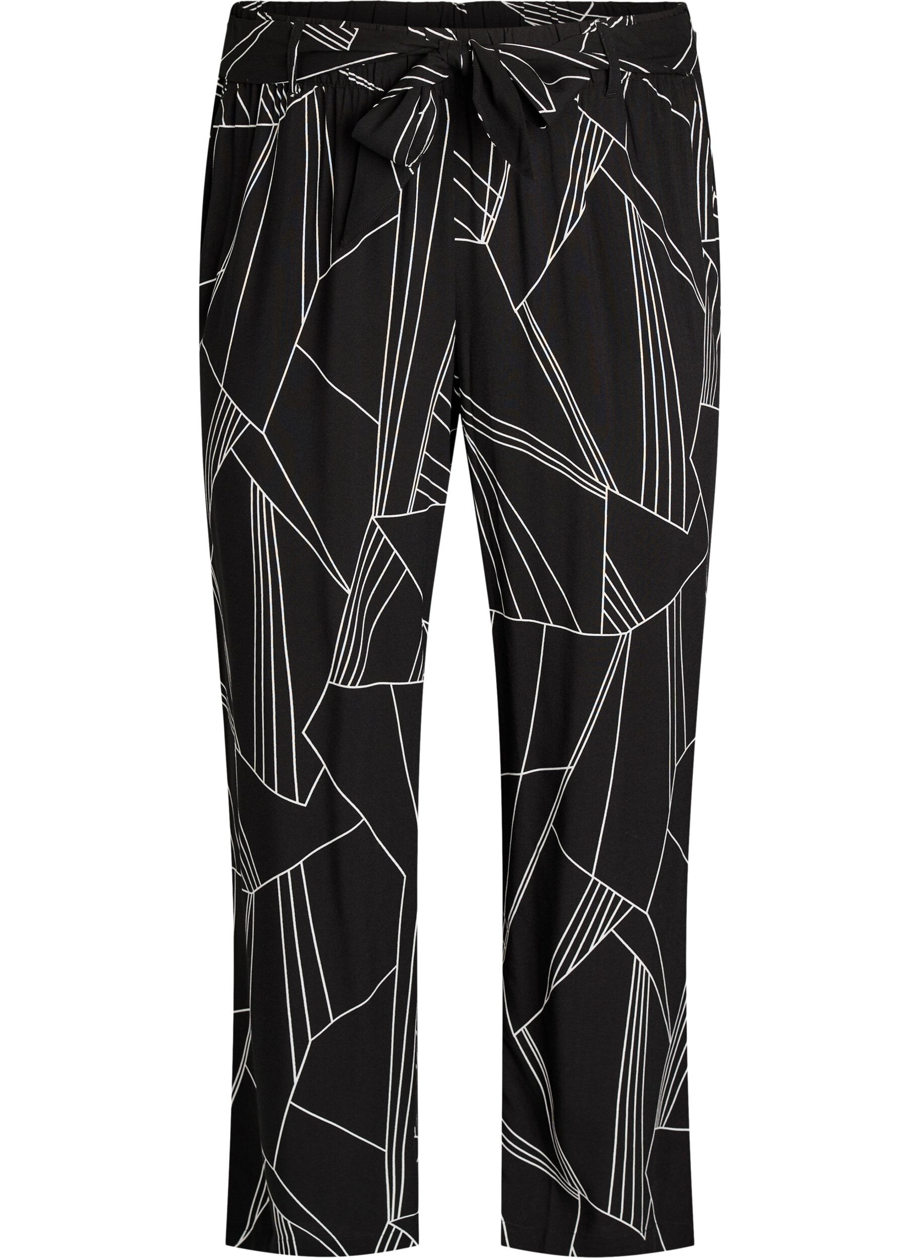 Zizzi Pantalon taille haute en viscose, Noir, Packshot image number 0