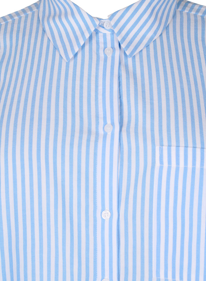 Chemise longue à rayures avec manches 3/4, Bleu Clair, Packshot image number 2