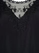 Blouse avec manches 3/4 et d&eacute;tails en dentelle, Noir, Packshot image number 2