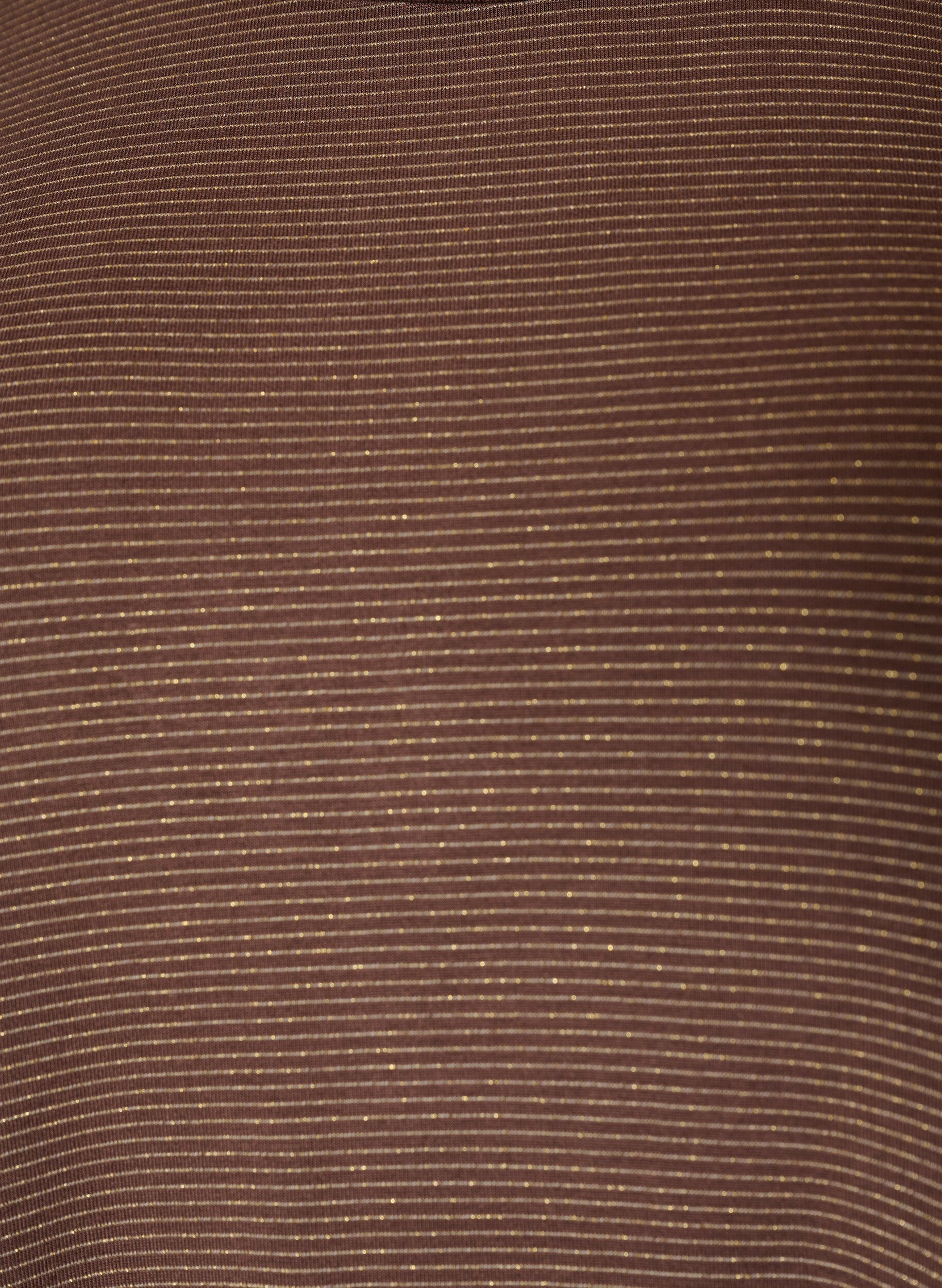 ZizziT-shirt en viscose &agrave; rayures paillet&eacute;es, Marron, Packshot image number 2
