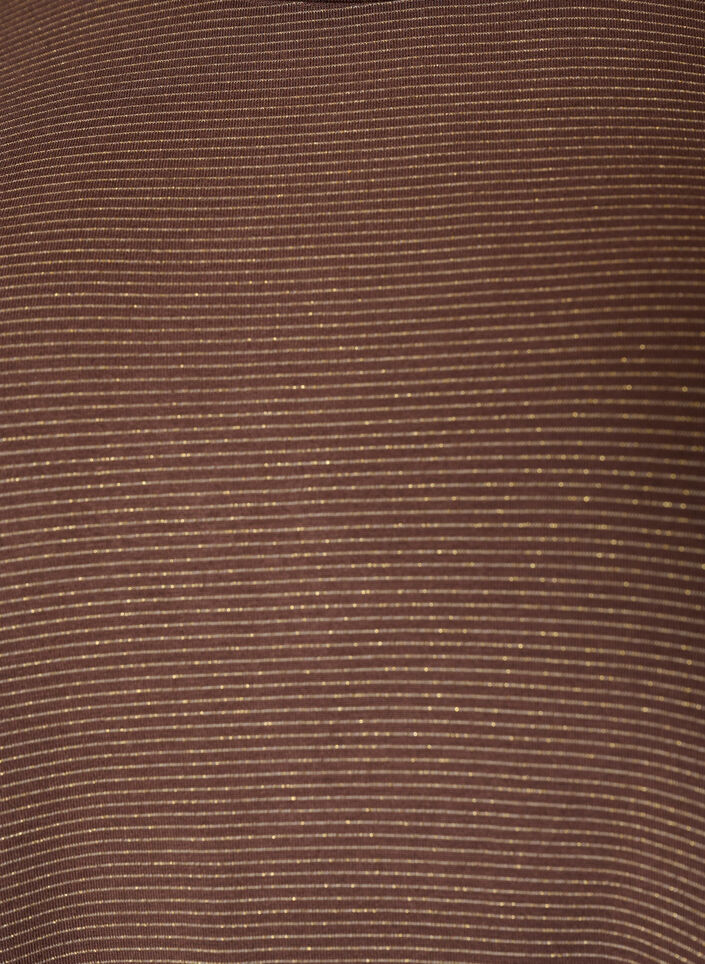 T-shirt en viscose &agrave; rayures paillet&eacute;es, Marron, Packshot image number 2