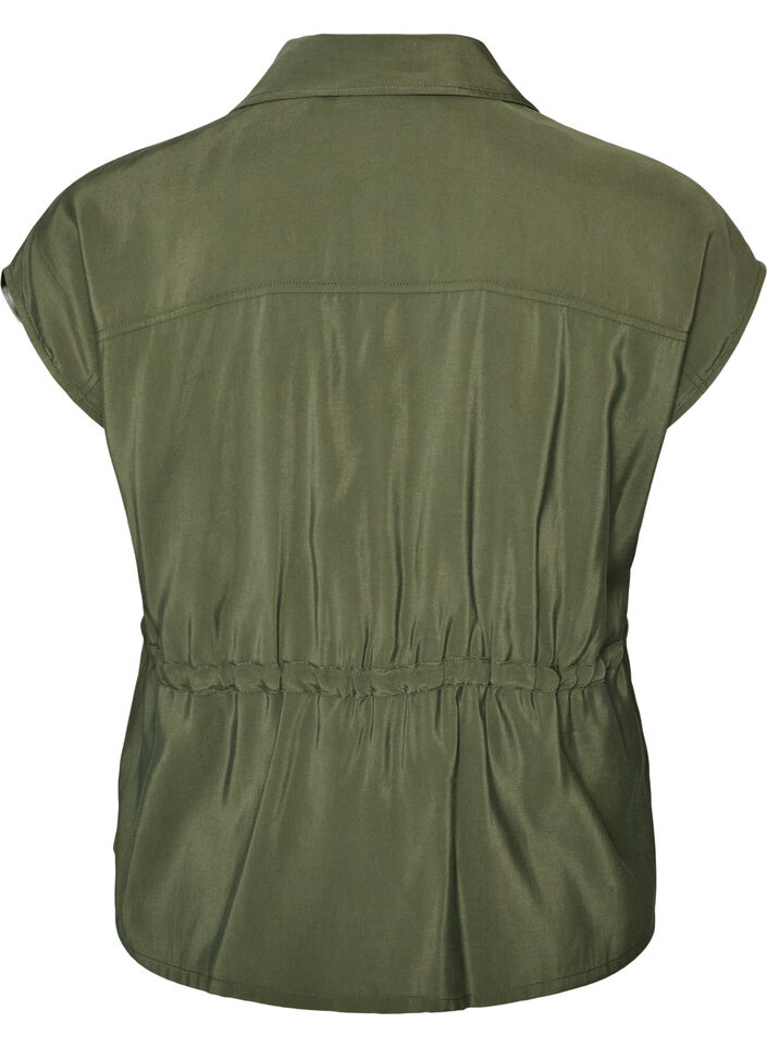 Gilet en modal avec fermeture &eacute;clair et ceinture &agrave; nouer, Vert, Packshot image number 1
