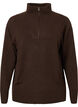 Pull en tricot avec fermeture éclair, Demitasse/Black Mel., Packshot image number 0