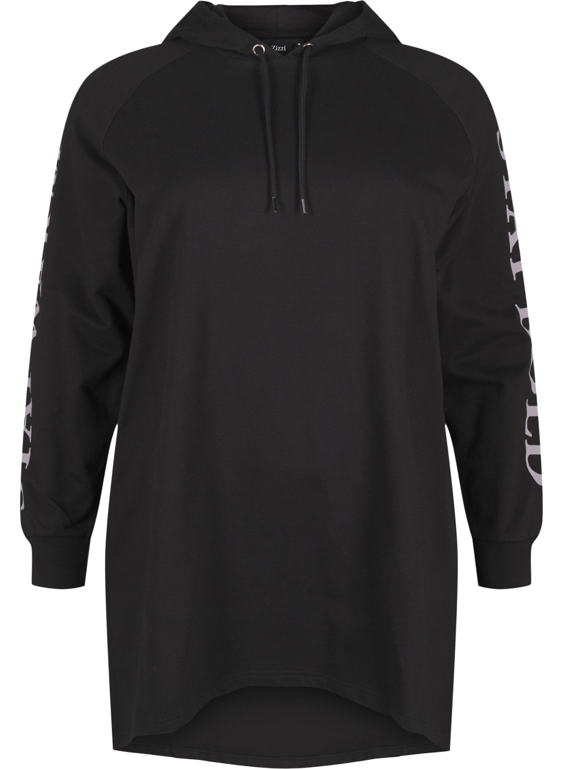 Zizzi Sweat oversize &agrave; imprim&eacute; sur les manches, Black w. Silver, Packshot image number 0