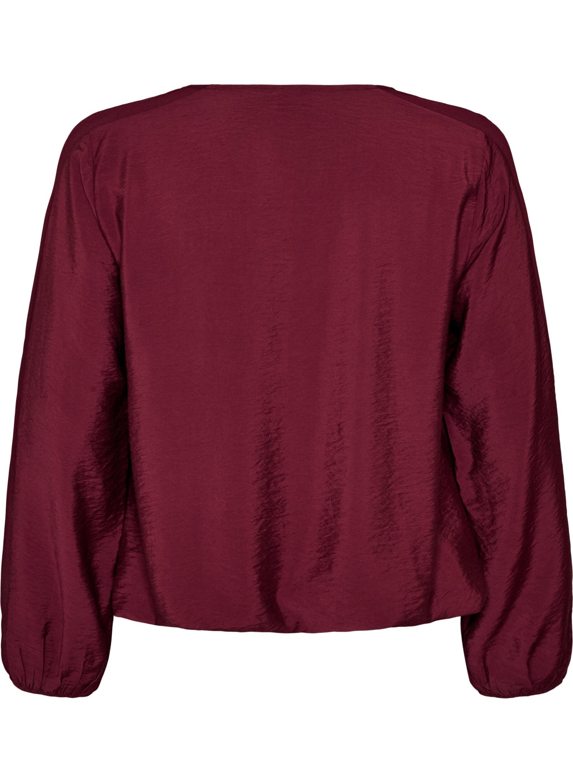 ZizziBlouse avec effet ballon et d&eacute;tails en mousseline, Bordeaux, Packshot image number 1
