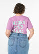 T-shirt en coton biologique avec impression au dos, Rose, Model image number 2