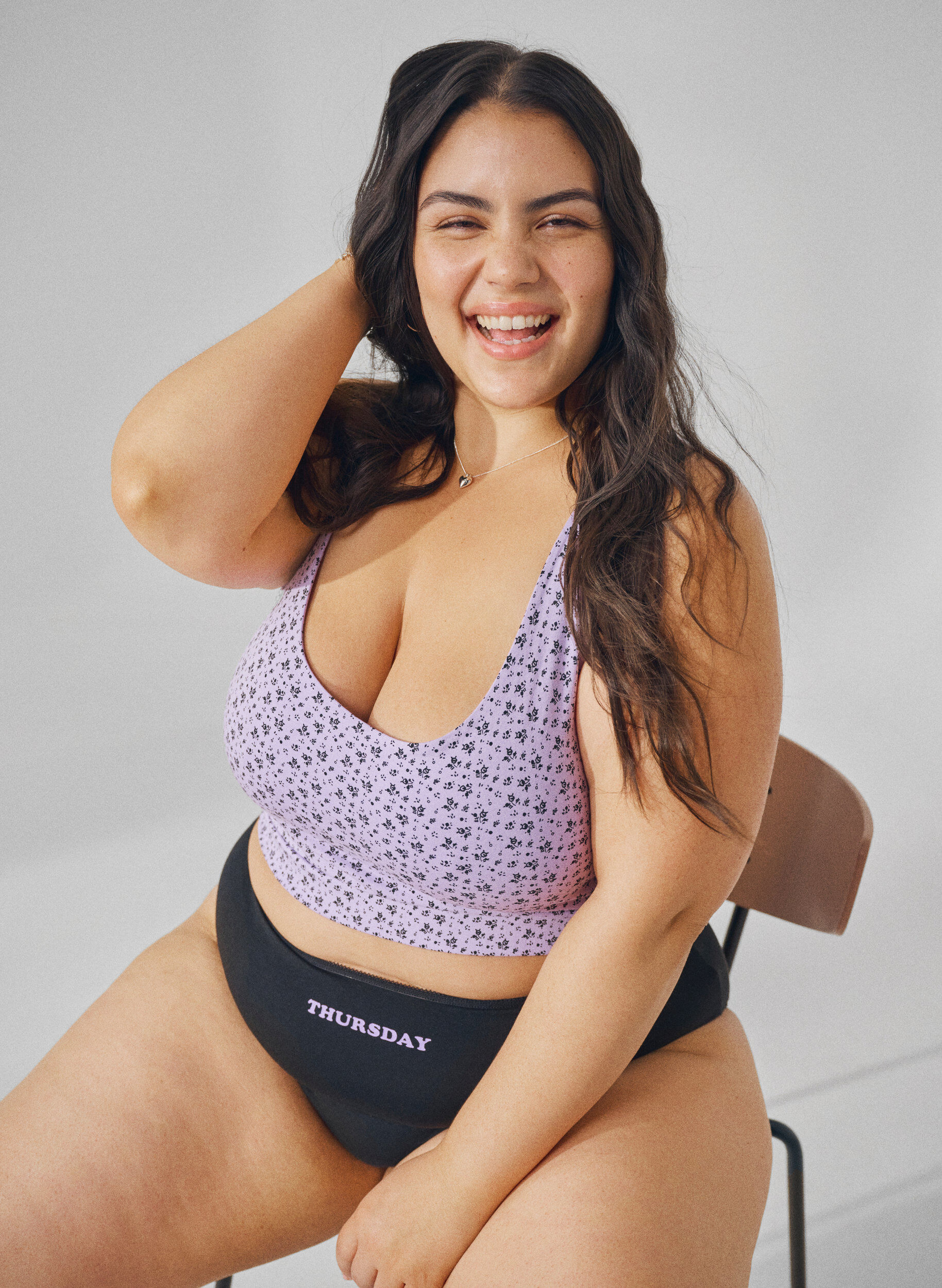 Zizzi top soutien-gorge en coton avec bretelles r&eacute;glables 2-pack, Purple Rose/Black, Image image number 0