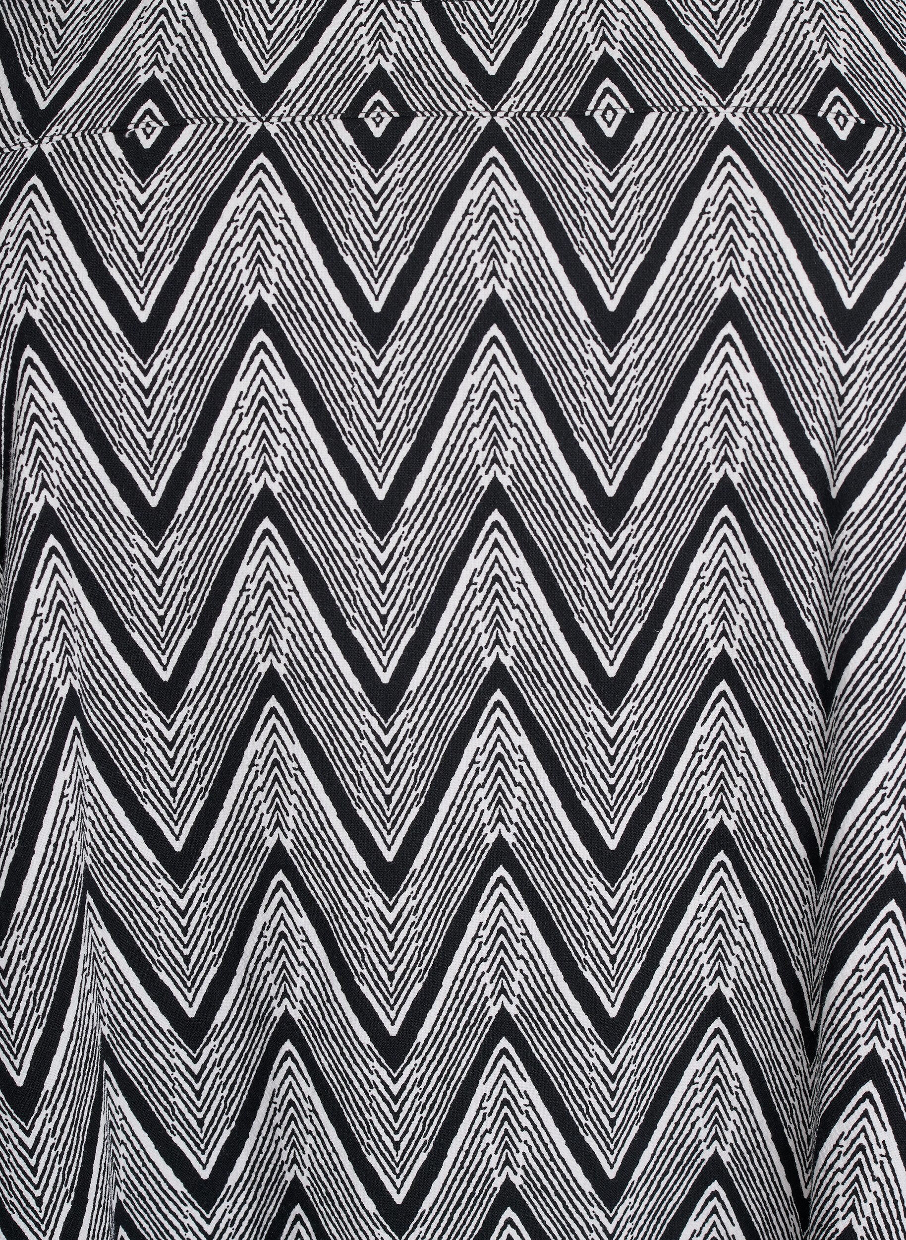 ZizziRobe en coton &agrave; manches courtes avec imprim&eacute;, Noir, Packshot image number 2