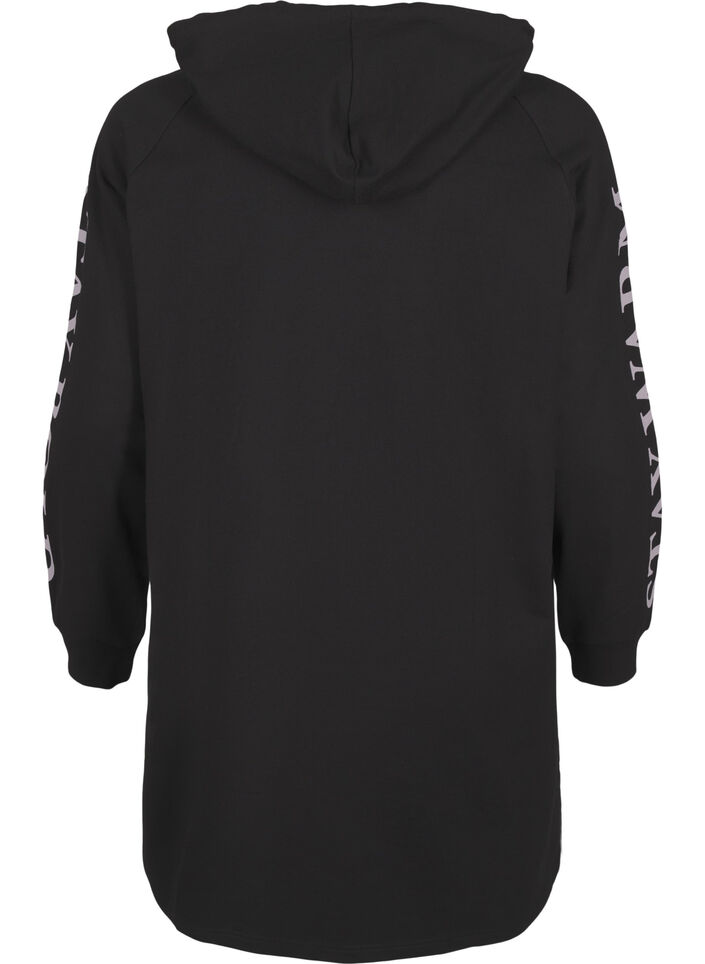 Sweat oversize &agrave; imprim&eacute; sur les manches, Black w. Silver, Packshot image number 1