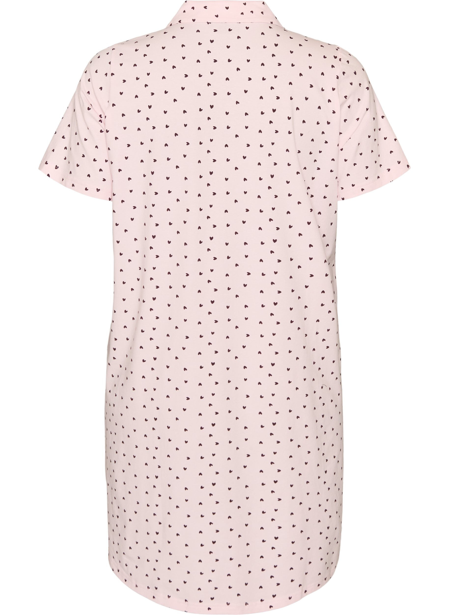 ZizziChemise de nuit en coton &agrave; boutons, Rose, Packshot image number 1