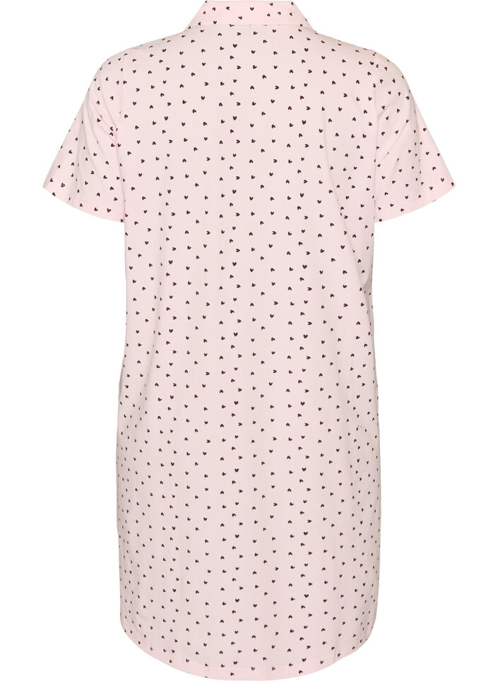 Chemise de nuit en coton &agrave; boutons, Rose, Packshot image number 1