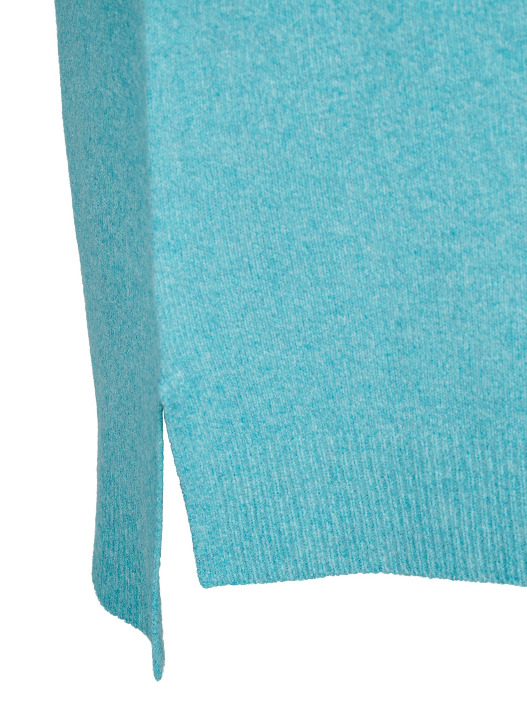 Zizzi Robe en tricot avec fente, R. Waters/White Mel., Packshot image number 3