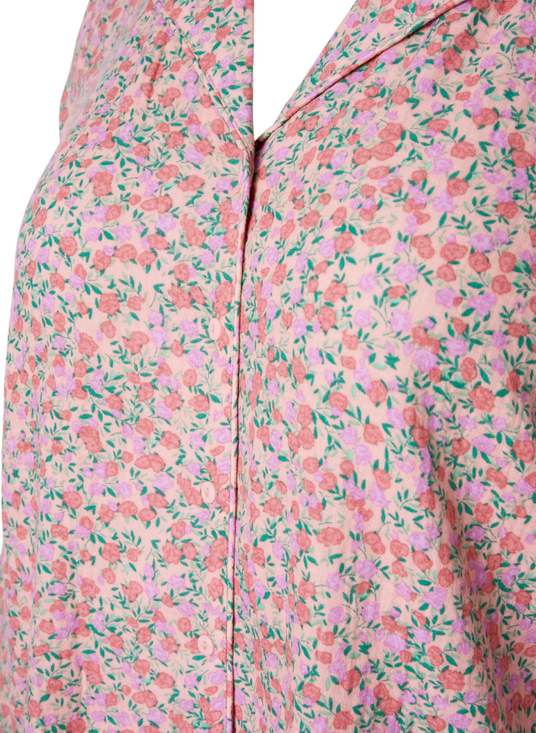 Zizzi Chemise de nuit en coton avec imprim&eacute; floral, Powder Pink, Packshot image number 2