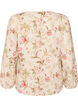 Blouse fleurie en lin et viscose &agrave; manches longues, Vanille, Packshot image number 1