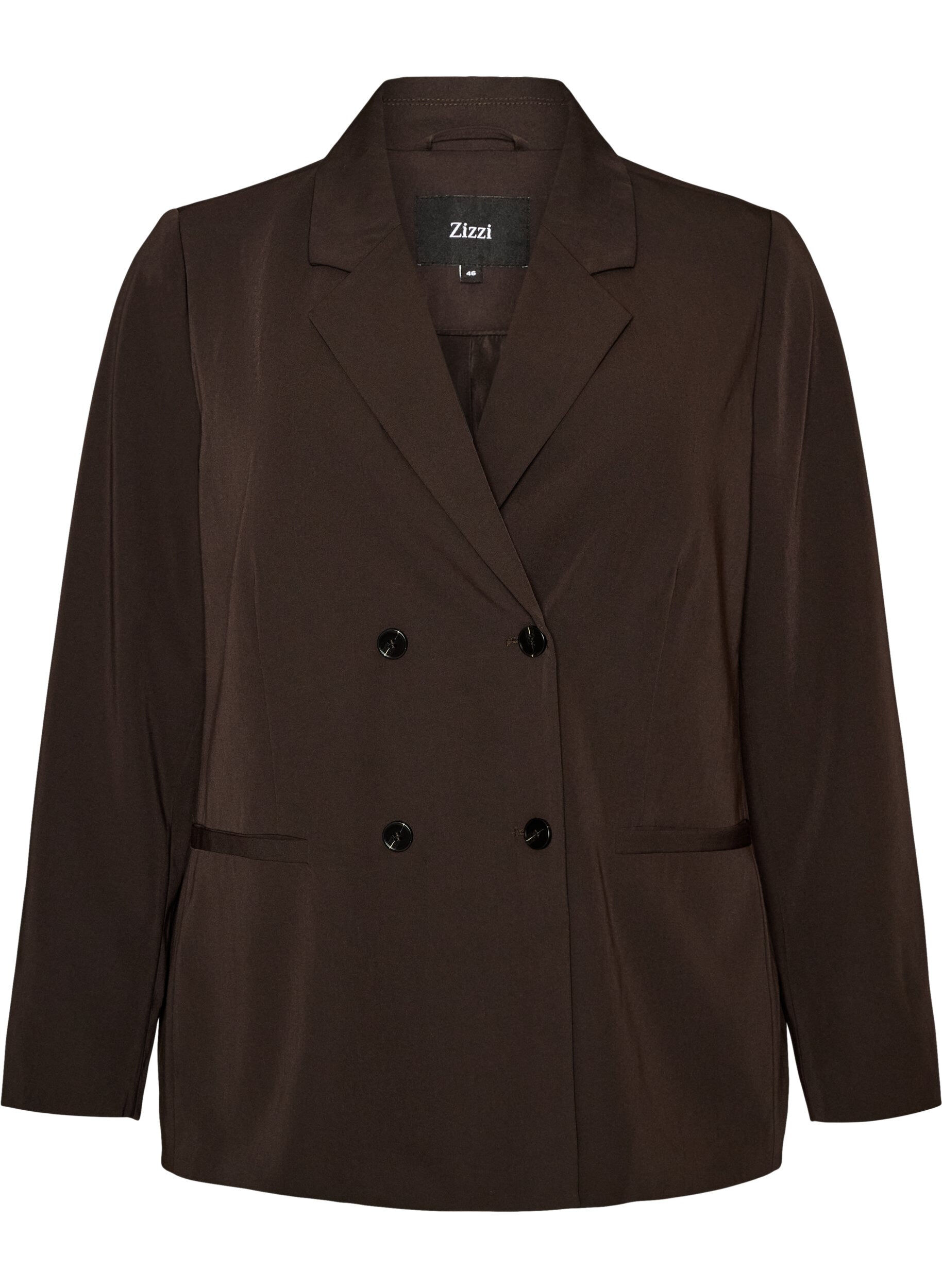 ZizziBlazer crois&eacute; &agrave; la coupe ample, Marron, Packshot image number 0