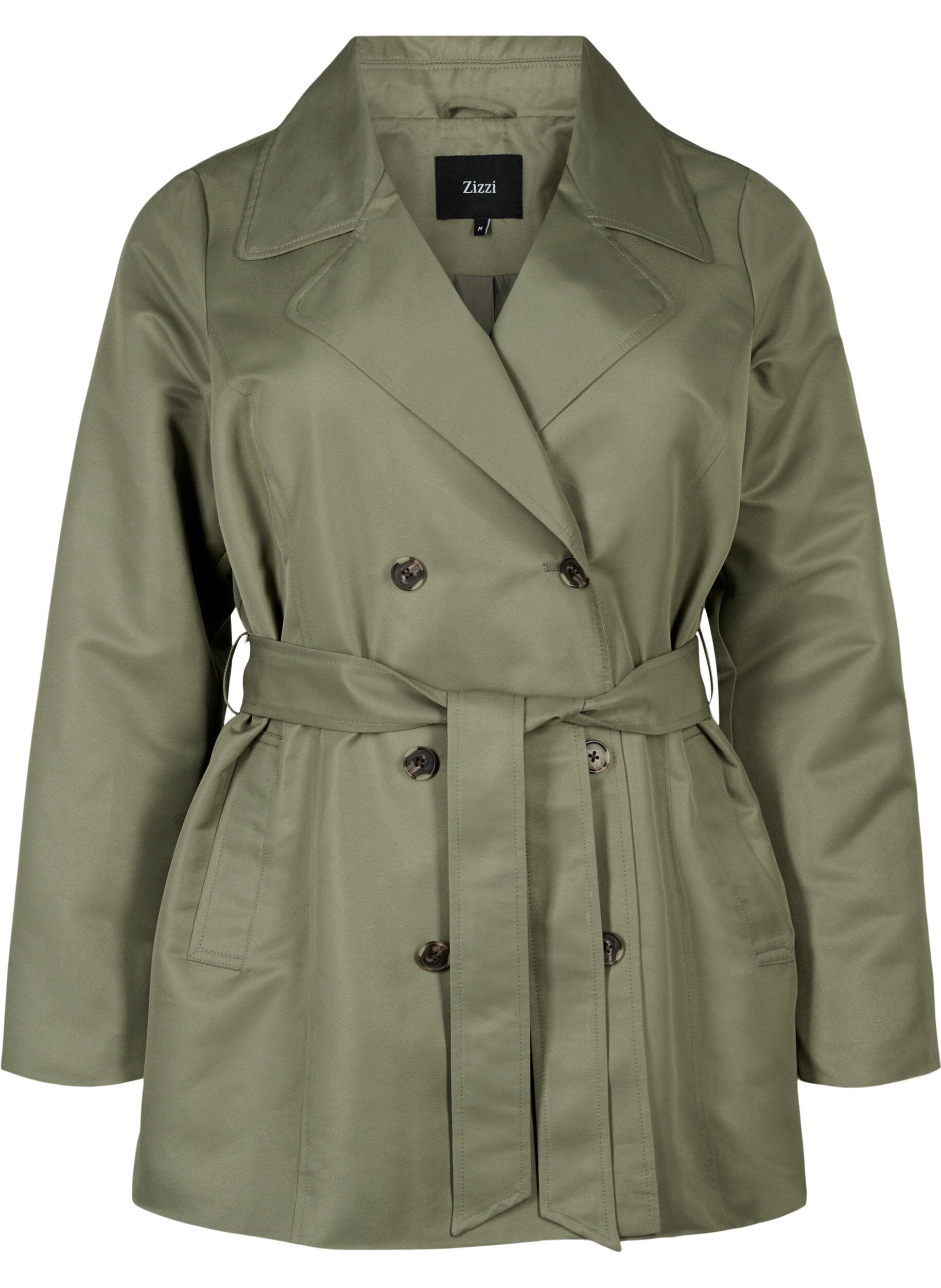 Trench court avec ceinture