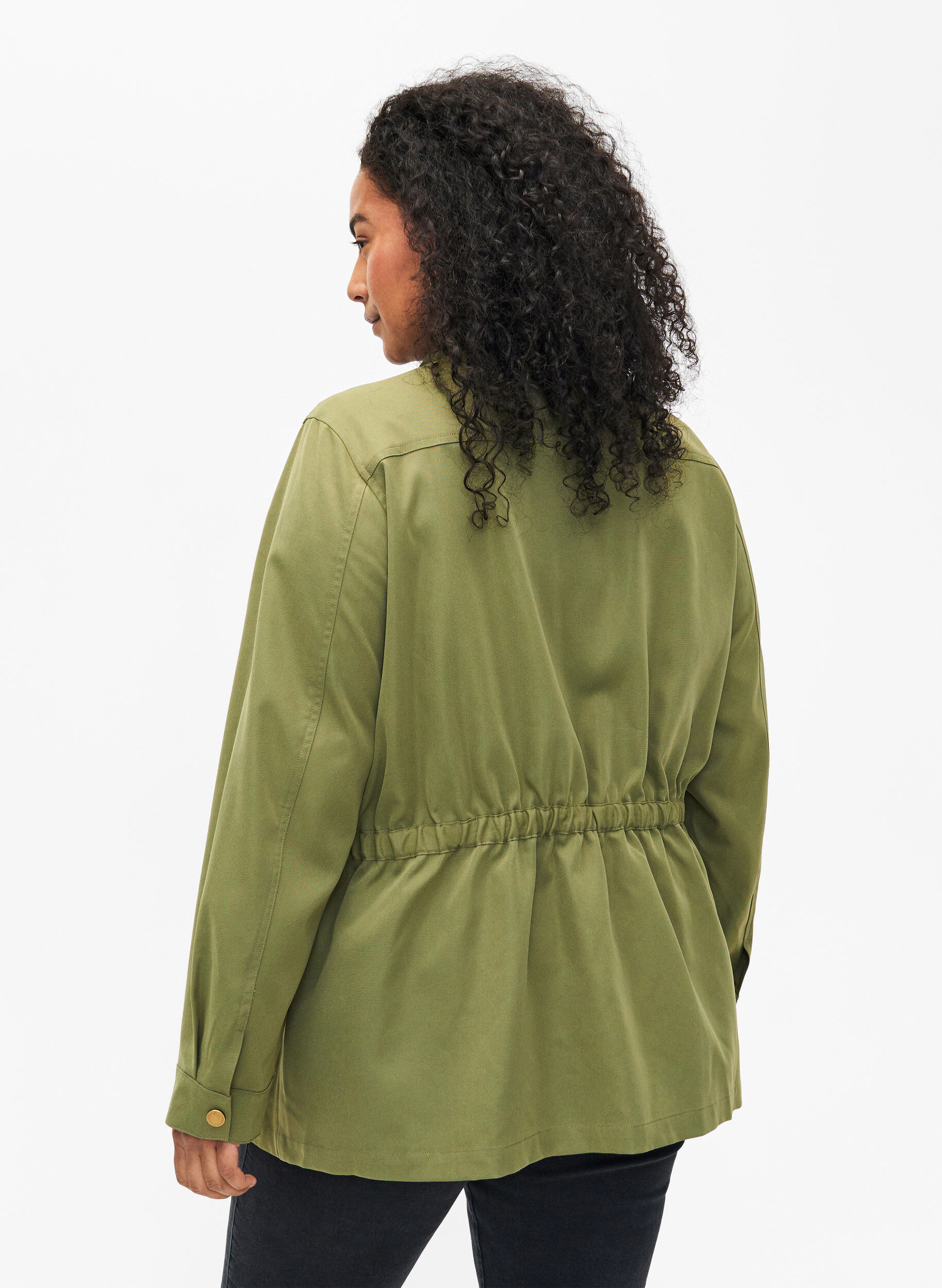 Zizzi Veste militaire avec cordon &agrave; la taille, Aloe, Model image number 1