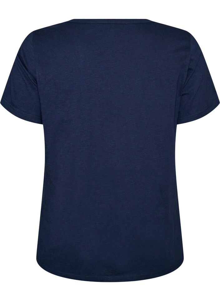 T-shirt dot&eacute; de boutons, Bleu, Packshot image number 1