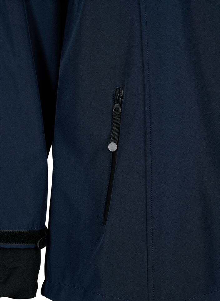 Veste softshell courte avec capuche amovible, Bleu, Packshot image number 3
