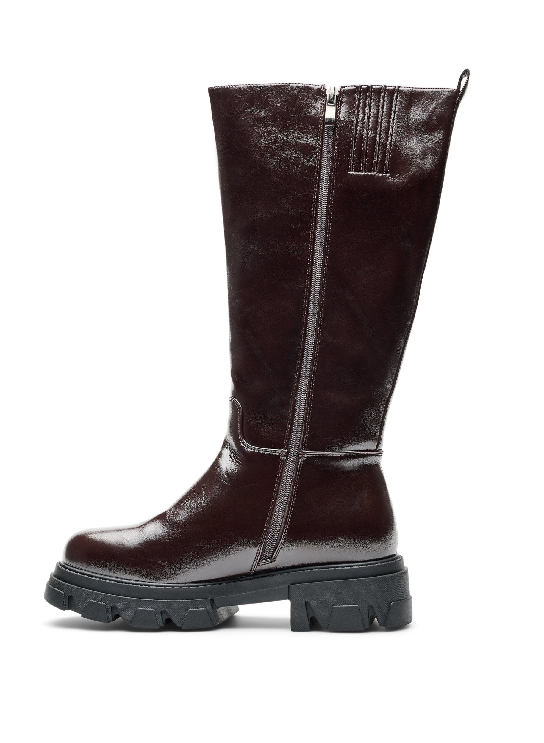 ZizziBottes hautes avec un effet l&eacute;g&egrave;rement textur&eacute;, Marron, Packshot image number 2