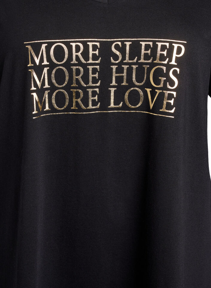 Chemise de nuit en coton biologique et &agrave; col en V, , Packshot image number 2