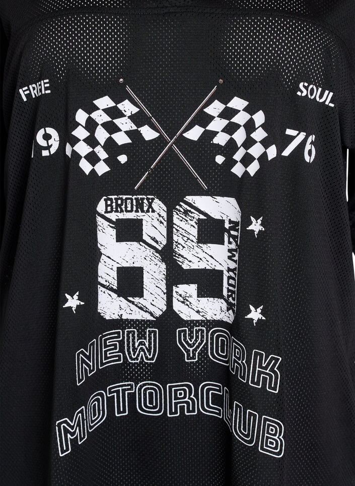 T-shirt sport avec imprimé devant, Black, Packshot image number 2