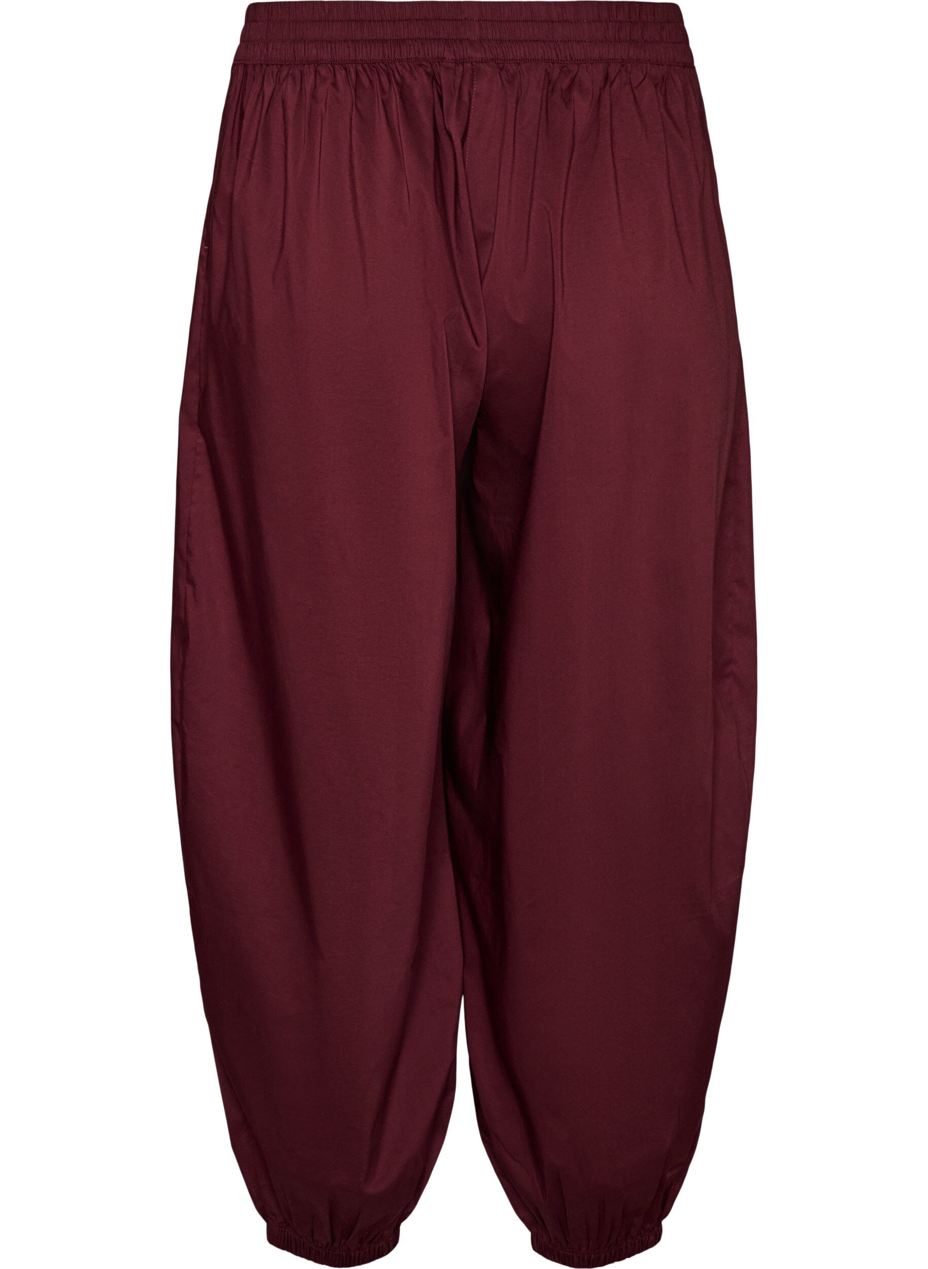 ZizziPantalon ballon avec poches et ceinture &eacute;lastique, Bordeaux, Packshot image number 1