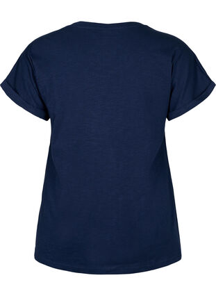 T-shirt imprimé en coton biologique, Navy Blazer, Packshot image number 1