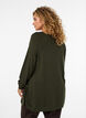 Blouse en maille avec boutons sur le c&ocirc;t&eacute;, Vert fonc&eacute;, Model image number 2