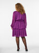 Robe longueur genou &agrave; rayures transparentes et effet portefeuille, Violet, Model image number 2