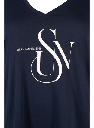 T-shirt en coton avec imprimé, Navy Blazer SUN, Packshot image number 2