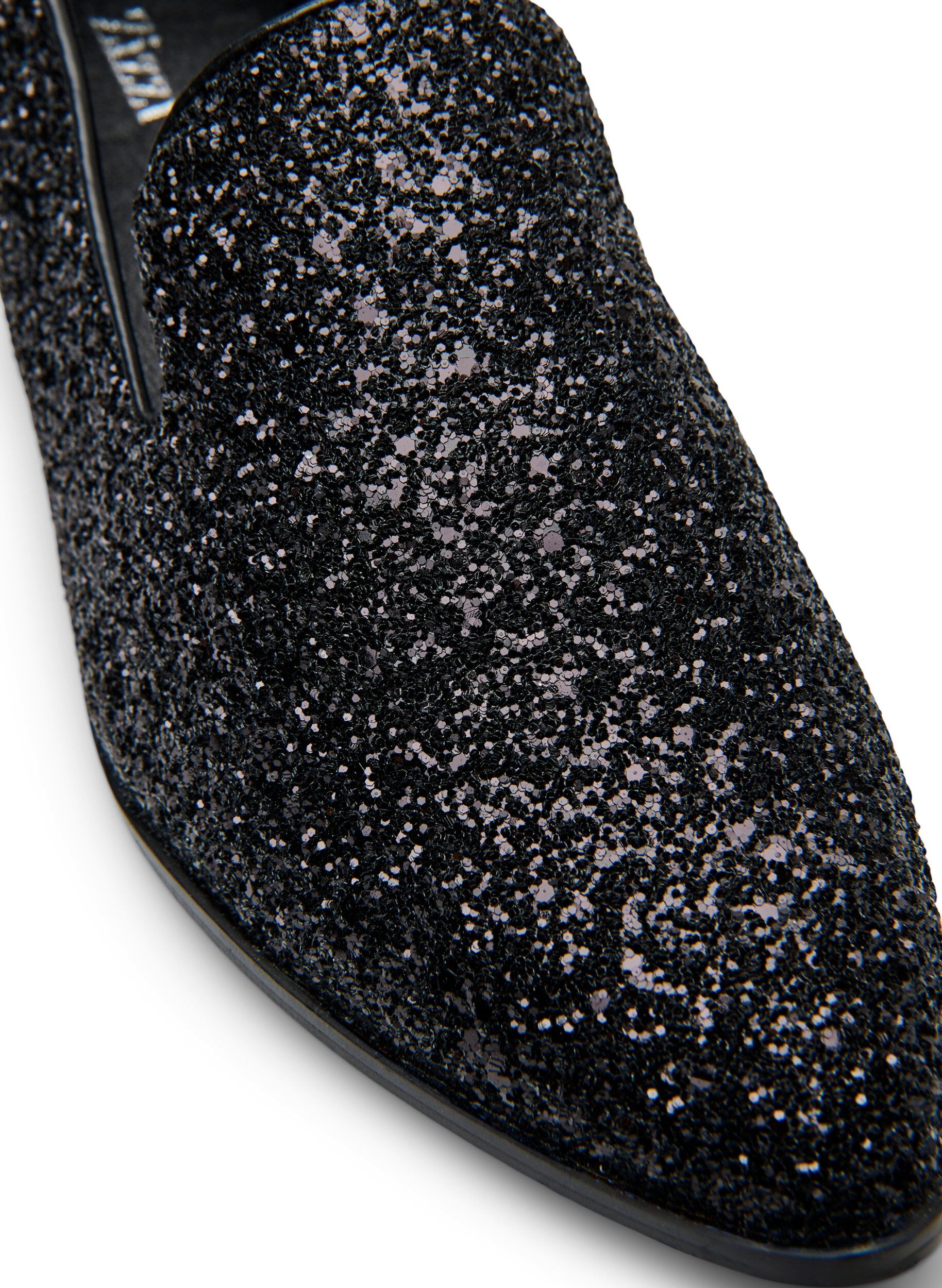 Zizzi Large - Mocassins avec paillettes, Noir, Packshot image number 3
