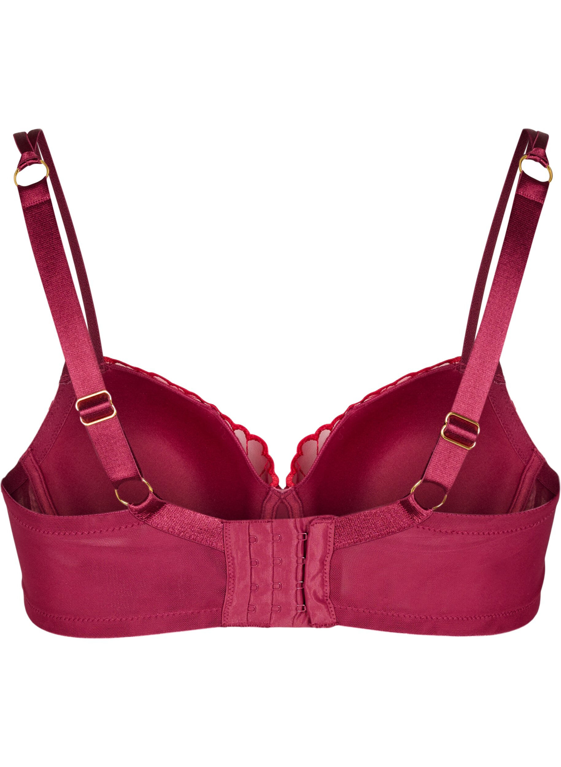Zizzi Soutien-gorge moul&eacute; &agrave; motif brod&eacute;, Rouge, Packshot image number 1