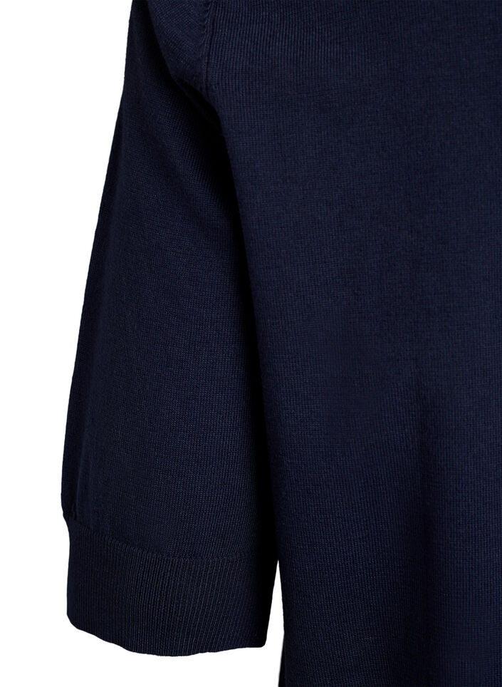 Blouse en fine maille &agrave; manches courtes, Bleu, Packshot image number 3